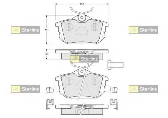 BD S830P Starline Колодки гальмівні дискові, к-кт. STARLINE