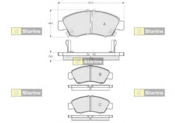 BD S151 Starline Колодки гальмівні дискові, к-кт. STARLINE