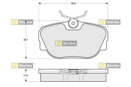 BD S102 Starline Колодки гальмівні дискові, к-кт. STARLINE