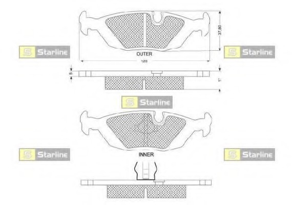 BD S079 Starline Колодки тормозные дисковые, к-кт. STARLINE