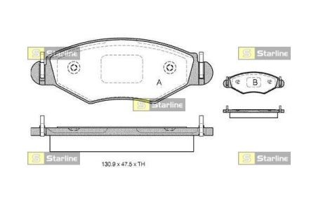 BD S133 Starline Колодки гальмівні дискові, к-кт. STARLINE