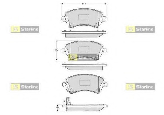 BD S838P Starline Колодки тормозные дисковые, к-кт. STARLINE