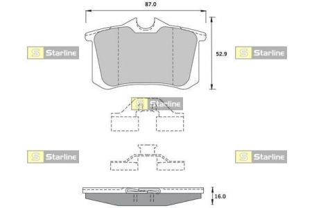 BD S376 Starline Колодки тормозные дисковые, к-кт. STARLINE