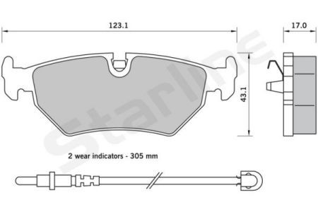 Колодки гальмівні дискові, к-кт. STARLINE BD S396