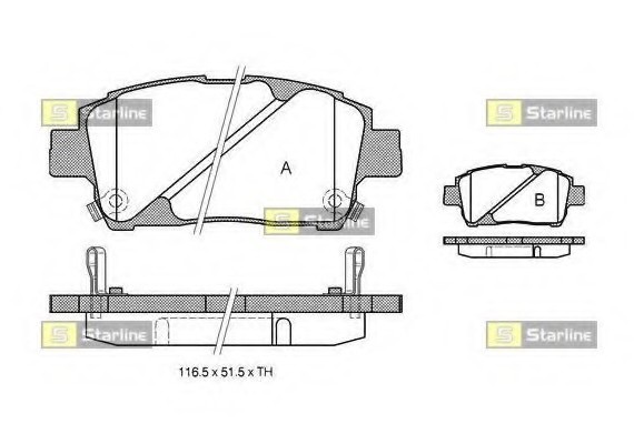 BD S321 Starline Колодки тормозные дисковые, к-кт. STARLINE