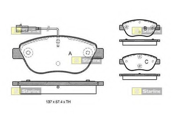 BD S324 Starline Колодки гальмівні дискові, к-кт. STARLINE