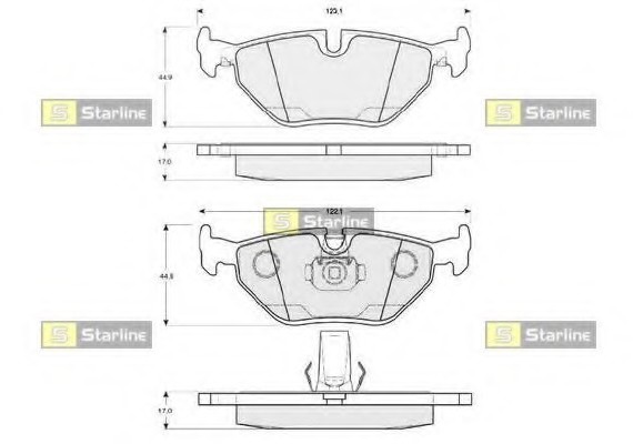 BD S819P Starline Колодки тормозные дисковые, к-кт. STARLINE