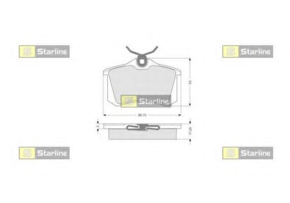 BD S002S Starline Колодки тормозные дисковые, к-кт. STARLINE