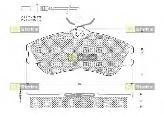 BD S035 Starline Колодки тормозные дисковые, к-кт. STARLINE