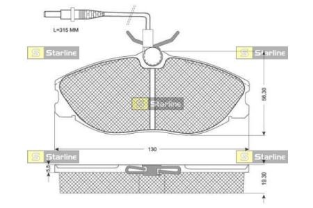 BD S065 Starline Колодки гальмівні дискові, к-кт. STARLINE