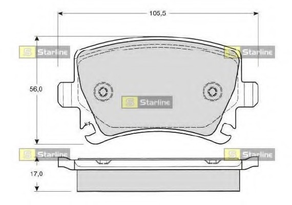 BD S011S Starline Колодки гальмівні дискові, к-кт. STARLINE