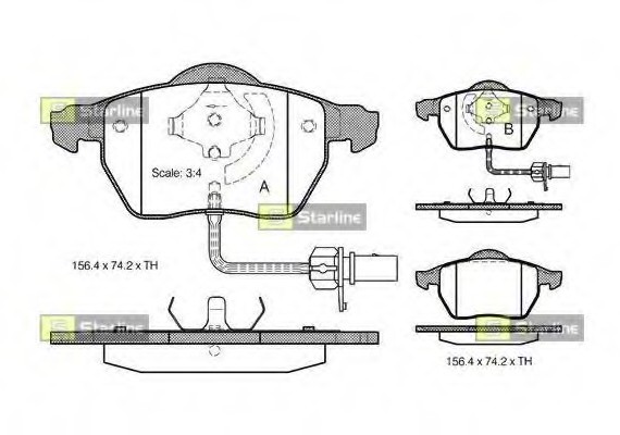 BD S301 Starline Колодки тормозные дисковые, к-кт. STARLINE