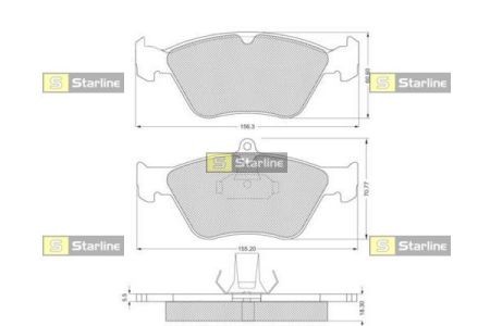 BD S192 Starline Колодки тормозные дисковые, к-кт. STARLINE