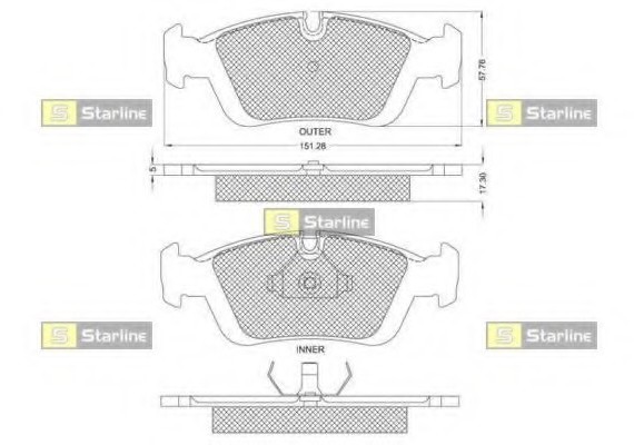 BD S153 Starline Колодки тормозные дисковые, к-кт. STARLINE