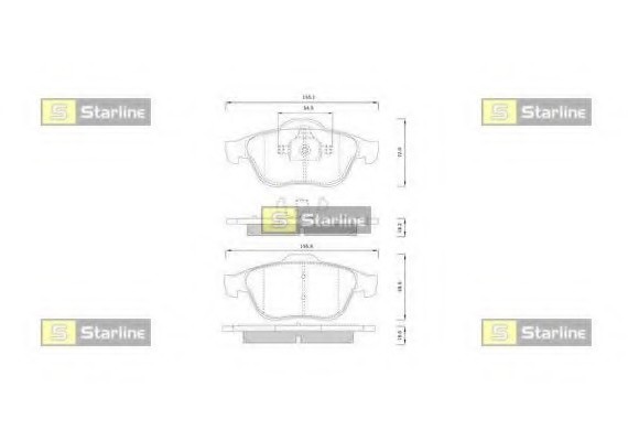 BD S825P Starline Колодки тормозные дисковые, к-кт. STARLINE