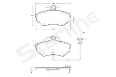 BD S144 Starline Колодки гальмівні дискові, к-кт. STARLINE