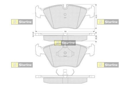 BD S091 Starline Колодки гальмівні дискові, к-кт. STARLINE