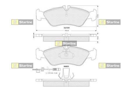 BD S138 Starline Колодки тормозные дисковые, к-кт. STARLINE