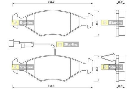 BD S336 Starline Колодки гальмівні дискові, к-кт. STARLINE