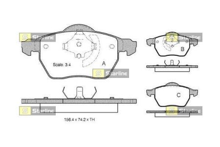 BD S101 Starline Колодки тормозные дисковые, к-кт. STARLINE