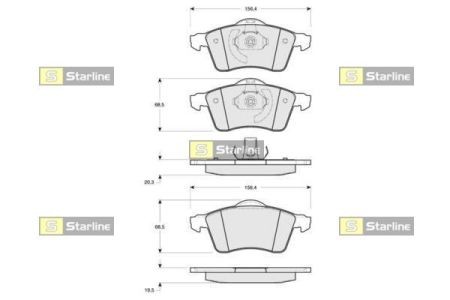 BD S076 Starline Колодки тормозные дисковые, к-кт. STARLINE