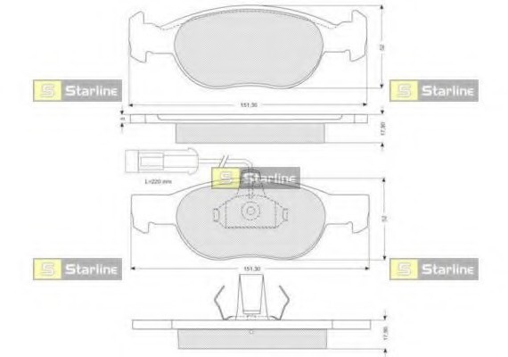BD S058 Starline Колодки гальмівні дискові, к-кт. STARLINE