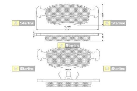 BD S140 Starline Колодки тормозные дисковые, к-кт. STARLINE