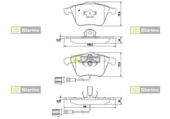 BD S837P Starline Колодки тормозные дисковые, к-кт. STARLINE