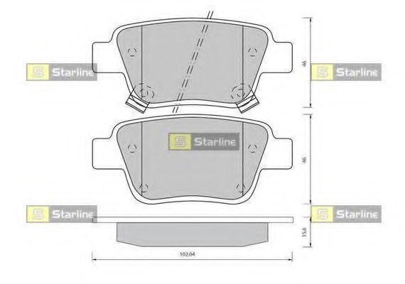 BD S834P Starline Колодки тормозные дисковые, к-кт. STARLINE