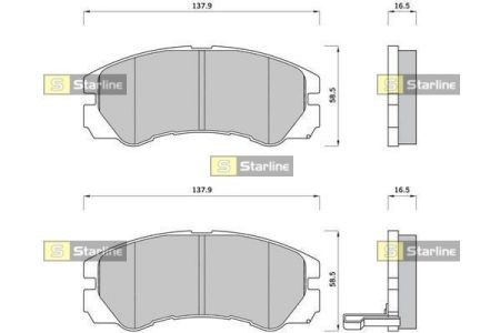 BD S387 Starline Колодки гальмівні дискові, к-кт. STARLINE