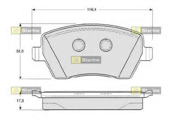 BD S331 Starline Колодки гальмівні дискові, к-кт. STARLINE