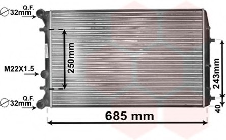 76002010 Van Wezel Радіатор POLO4/FABIA/IBIZA M/J (Van Wezel)