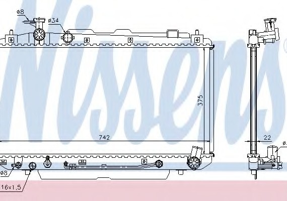 64644A NISSENS (Дания) Радиатор охлаждения TOYOTA (пр-во Nissens)