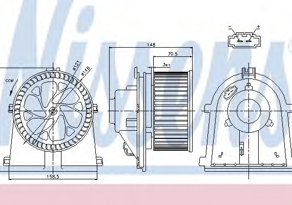 87022 NISSENS (Дания) Вентилятор салону AUDI, VW (пр-во Nissens)