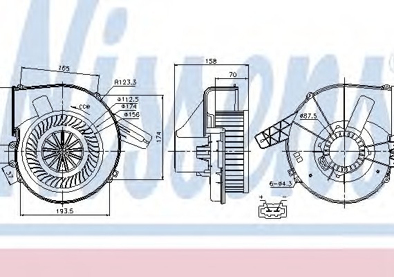 87028 NISSENS (Дания) Вентилятор салона AUDI, VW (пр-во Nissens)