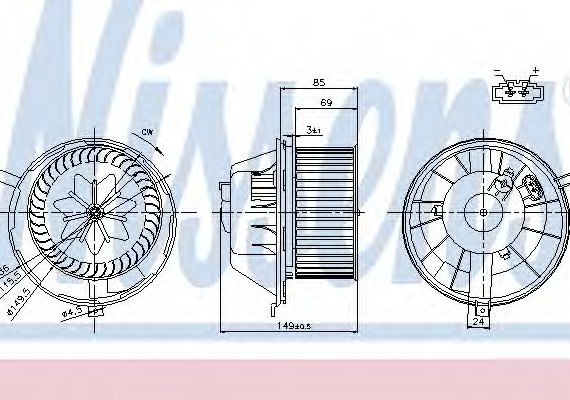 87034 NISSENS (Дания) Вентилятор салону AUDI, VW (пр-во Nissens)