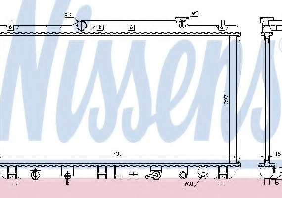 646991 NISSENS (Дания) Радиатор охлаждения TOYOTA (пр-во Nissens)