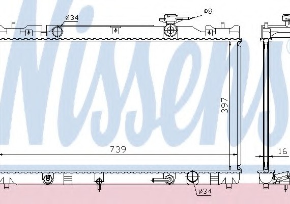 646351 NISSENS (Дания) Радиатор охлаждения TOYOTA (пр-во Nissens)