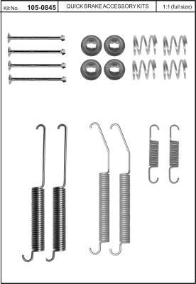 105-0845 QUICK BRAKE Р/к барабанних гальм. колодок QUICK BRAKE