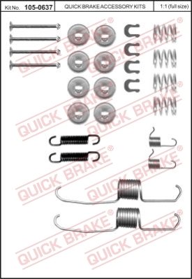 105-0637 QUICK BRAKE Р/к барабанних гальм. колодок QUICK BRAKE