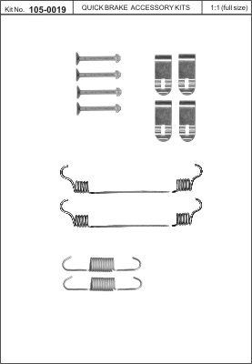 105-0019 QUICK BRAKE Р/к барабанних гальм. колодок QUICK BRAKE