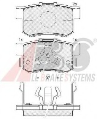 37510 ABS Колодка торм. HONDA CRV задн. (пр-во ABS)