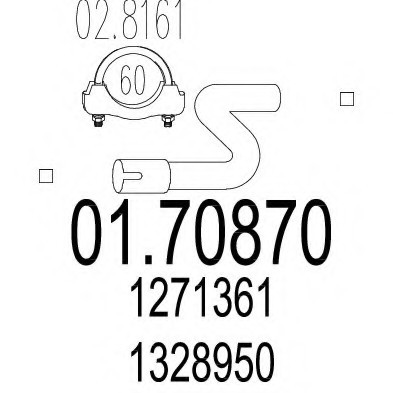 01.70870 MTS(Италия) Труба вихлопної системи MTS