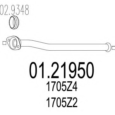 01.21950 MTS(Италия) Промежуточная труба выхлопной системи MTS