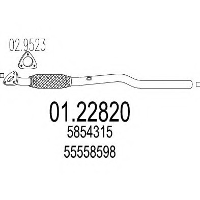 01.22820 MTS(Италия) Промежуточная труба выхлопной системи MTS
