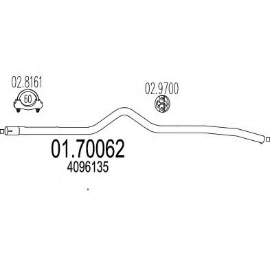 01.70062 MTS(Италия) Труба вихлопної системи MTS