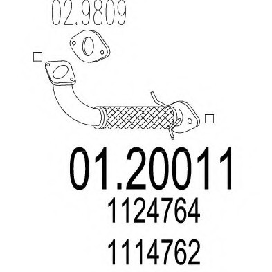 01.20011 MTS(Италия) Промежуточная труба выхлопной системи MTS