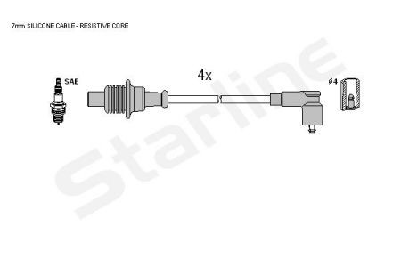 ZK 4884 Starline Комплект высоковольтных проводов STARLINE