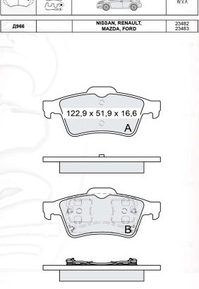 D966E DAFMI INTELLI Колодки тормозные дисковые, к-кт. INTELLI