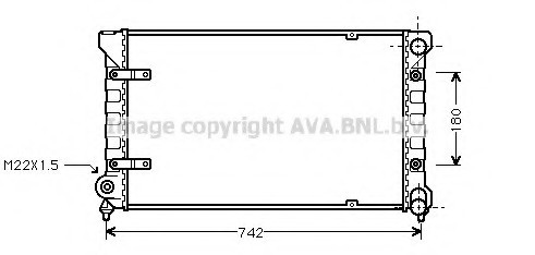 ST 2009 AVA COOLING Радіатор охолодження двигуна TOLEDO I 18/20 MT -AC 91- (Ava)